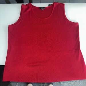 Ming Wang Mid-Length Scoop Neck Knit Tank 2X